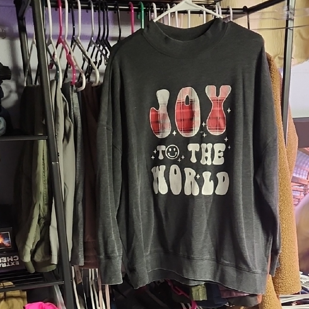 Maurices Charcoal Joy to the World Crewneck Sweater